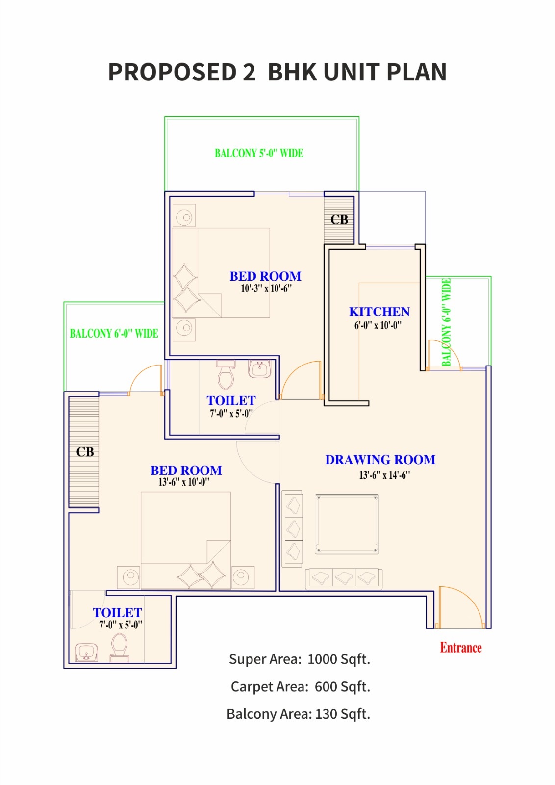 FLOOR PLAN 2 BHK
